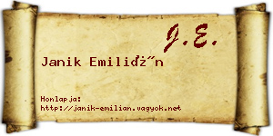 Janik Emilián névjegykártya